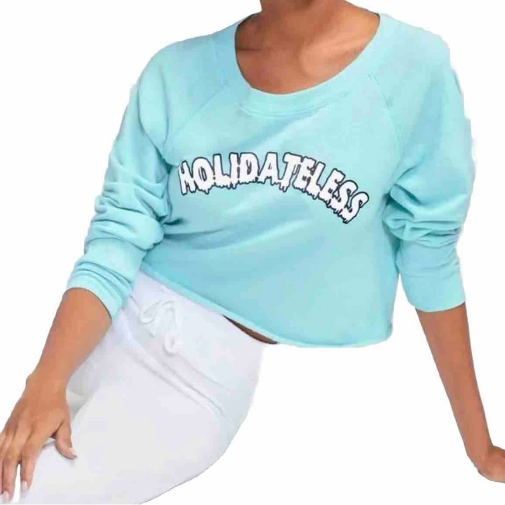 Wildfox Holidateless Women’s Sky Blue Crop Top Size Large